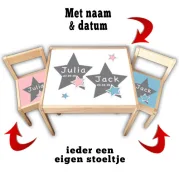 Kindertafel en stoeltjes sterren