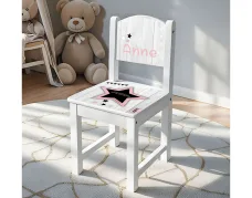 Kinderstoeltje Ster op hout met naam