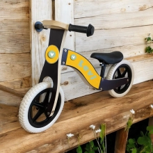 Loopfiets blck met naam oker met hart
