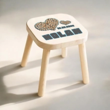 Kinderkrukje met naam houten hart