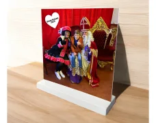 houten standaard met foto hart