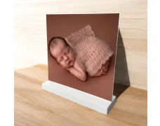 houten standaard met foto
