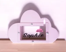 Spaarpot met naam en datum Wolkje