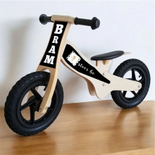 loopfiets met geboortekaartje