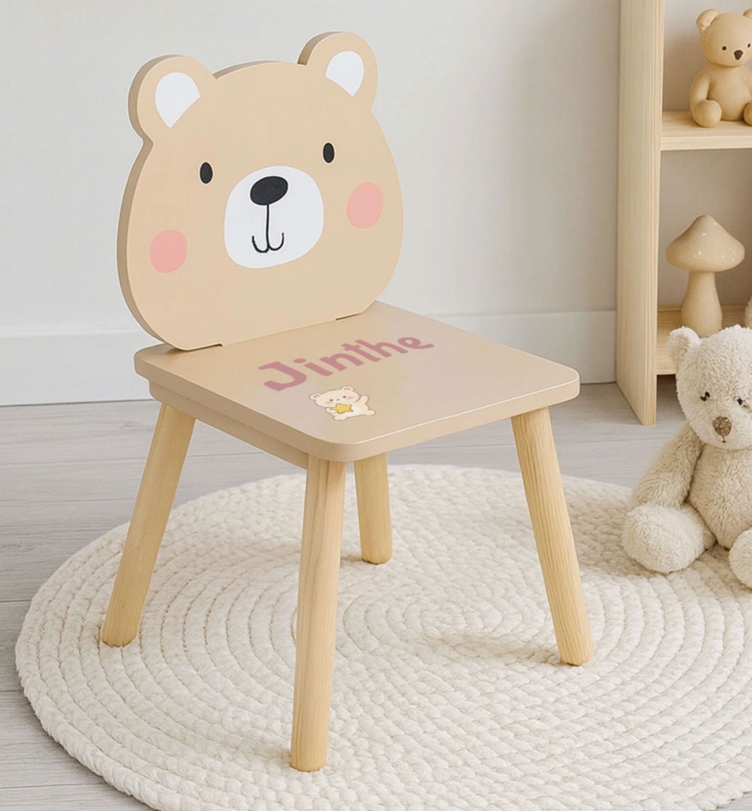 Berenstoeltje teddy | kraamcadeau met naam | kinderstoeltje met naam